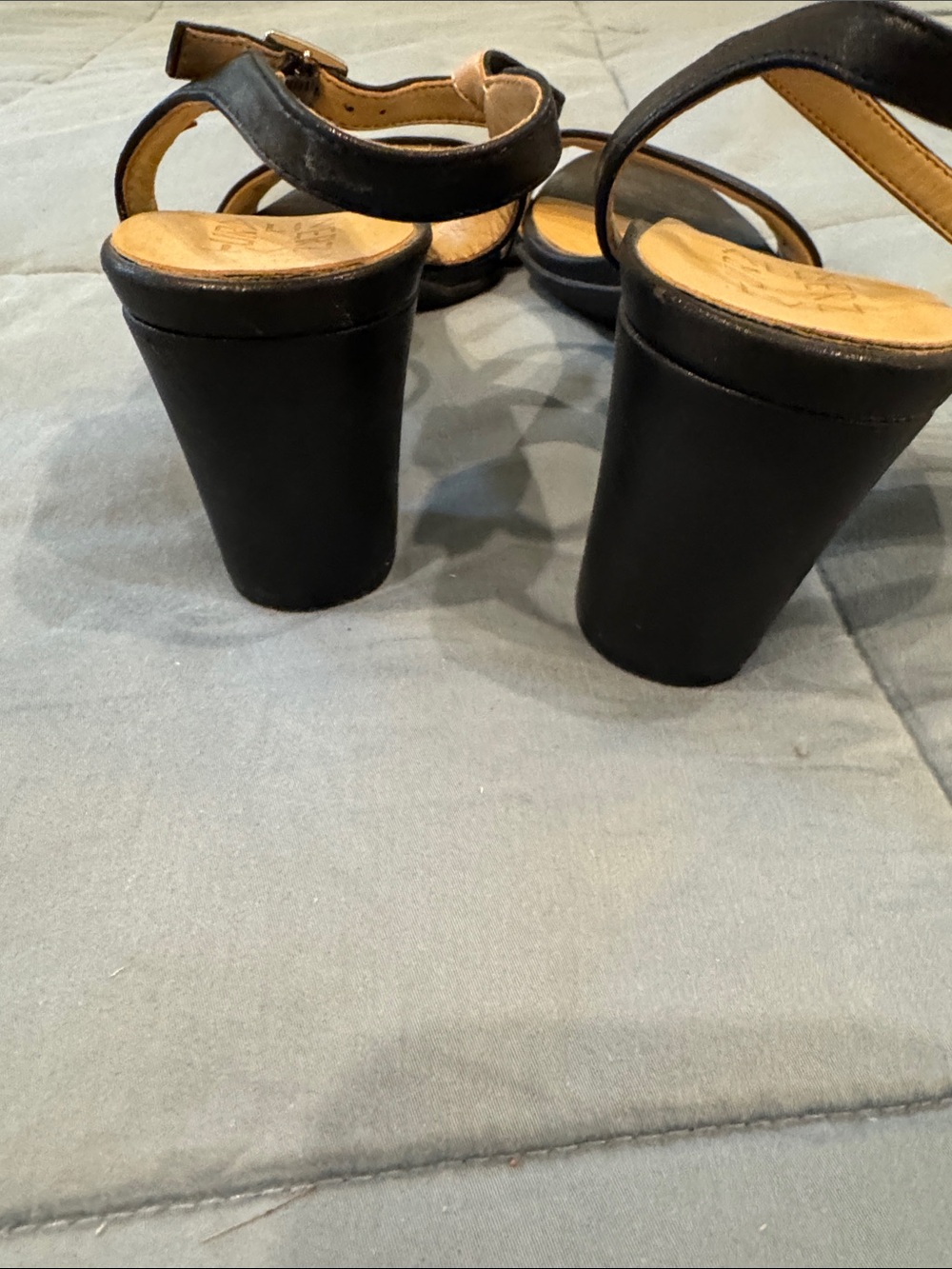 Naturalizer Bristol Black Ankle-Strap Open-Toe Block Heels - Picture 4 of 7